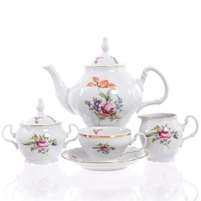 Чайный сервиз 15пр,6перс.Bernadotte. Мейсенский букет БТФ0261 
