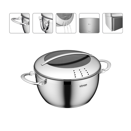 Кастрюля со стеклянной крышкой, 20см,2,8л, MARUSKA, NADOBA