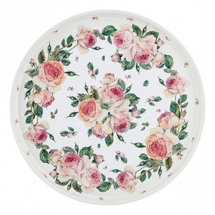 ПОДНОС СЕРВИРОВОЧНЫЙ AGNESS "ПИОНЫ" 33*2,1СМ  898-010