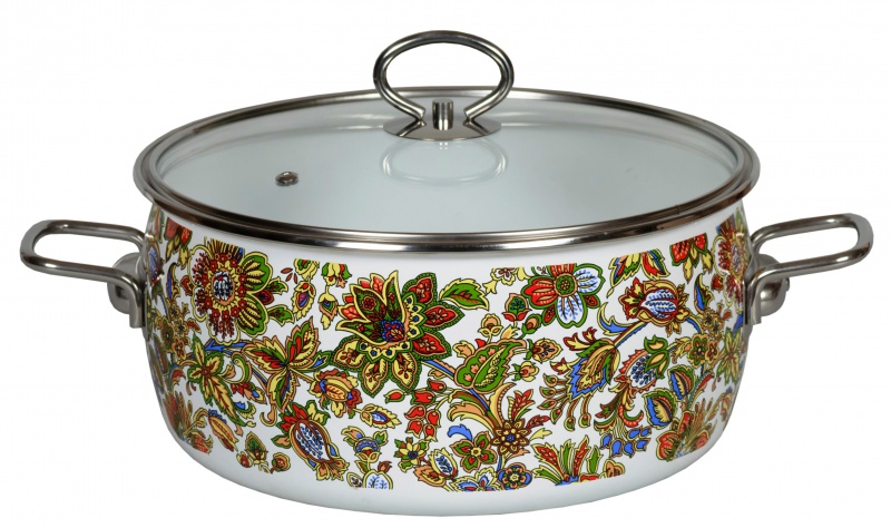 Кастрюля VITROSS 4,0л сфер. Imperio белосн. SС205S