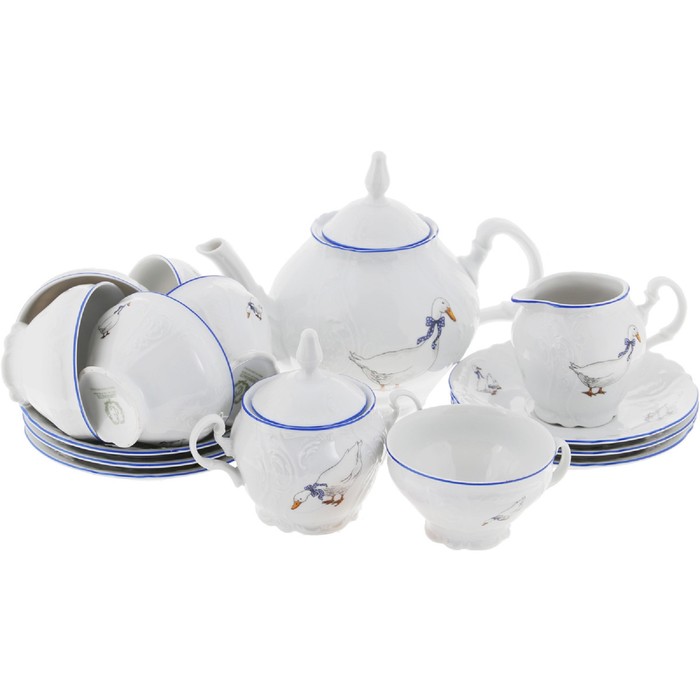 Чайный сервиз 15пр,6перс,"Bernadotte", декор "Гуси"  БТФ0380