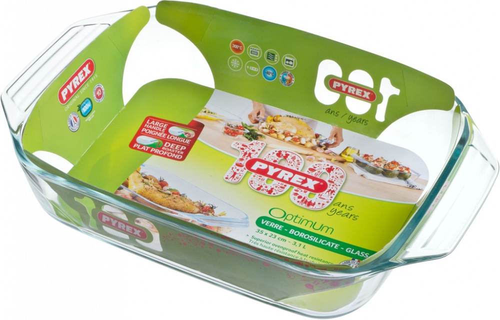 Блюдо 3,0л,35х23х7см.,пямоуг.,PYREX OPTIMUM  408B000/7046